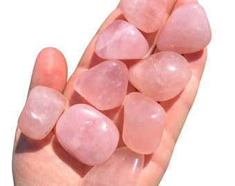 Rose Quartz Tumbled Crystal - Multiple Sizes Available - Tumbled Rose Quartz  - Polished Pink Rose Quartz Gemstone - Pink Quartz Crystal