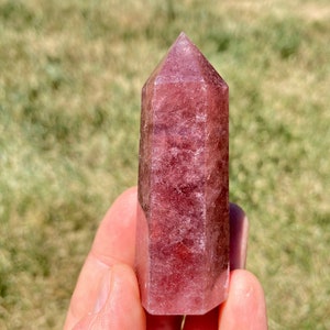 Strawberry Quartz Crystal Point (~2&quot; - 4&quot;) Strawberry Quartz Stone Tower - Polished Strawberry Quartz Tower - Pink Strawberry Quartz Point