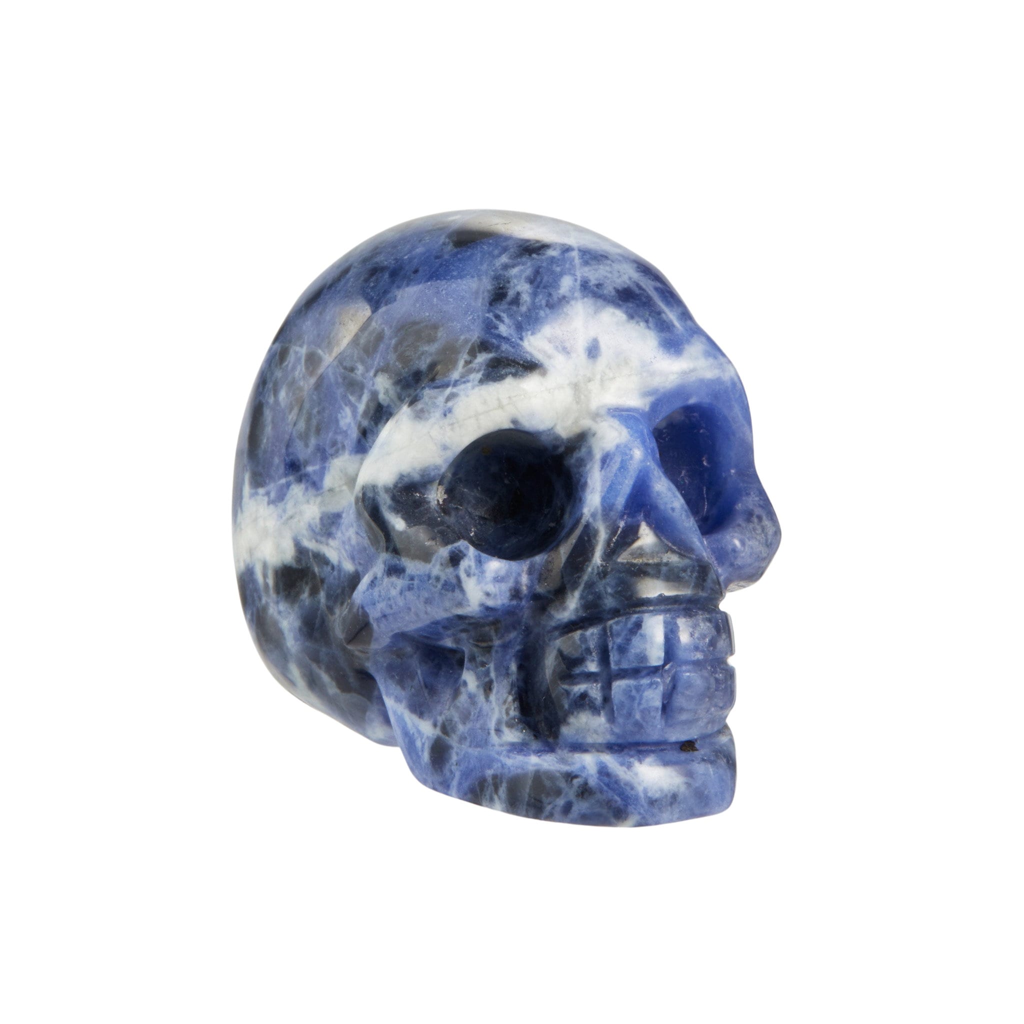 Sodalite Stone Skull - Blue Decor Crystal Hand Carved Sculpture Polished