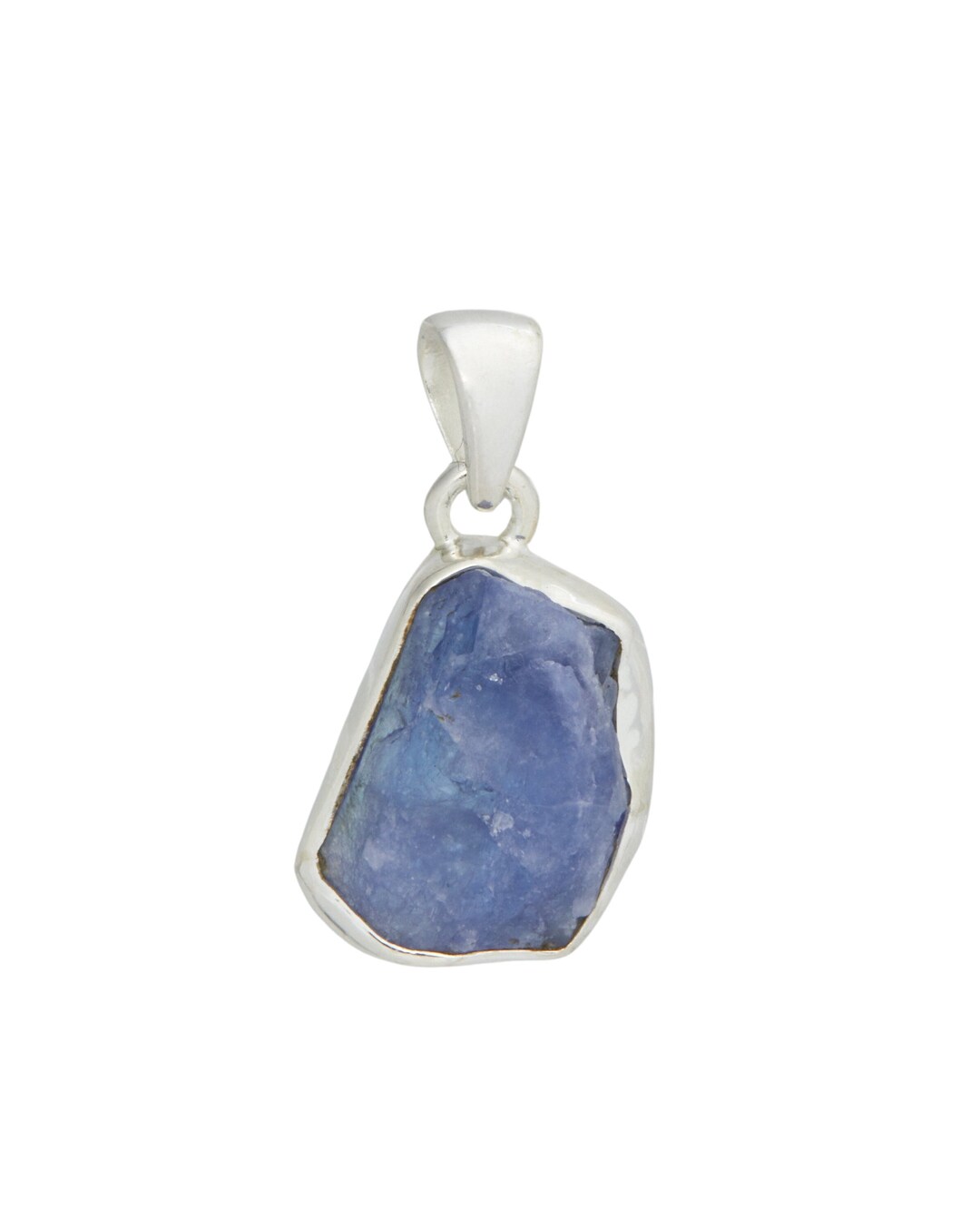 Pendentif En Argent Sterling 925 Avec Tanzanite Naturelle - Pierre Bleue à Facettes, Design Floral, Neuf Sans Emballage