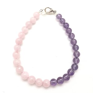Amethyst & Rose Quartz Bracelet - Love and Happiness - Crystal bracelet - energy crystal bracelet - love