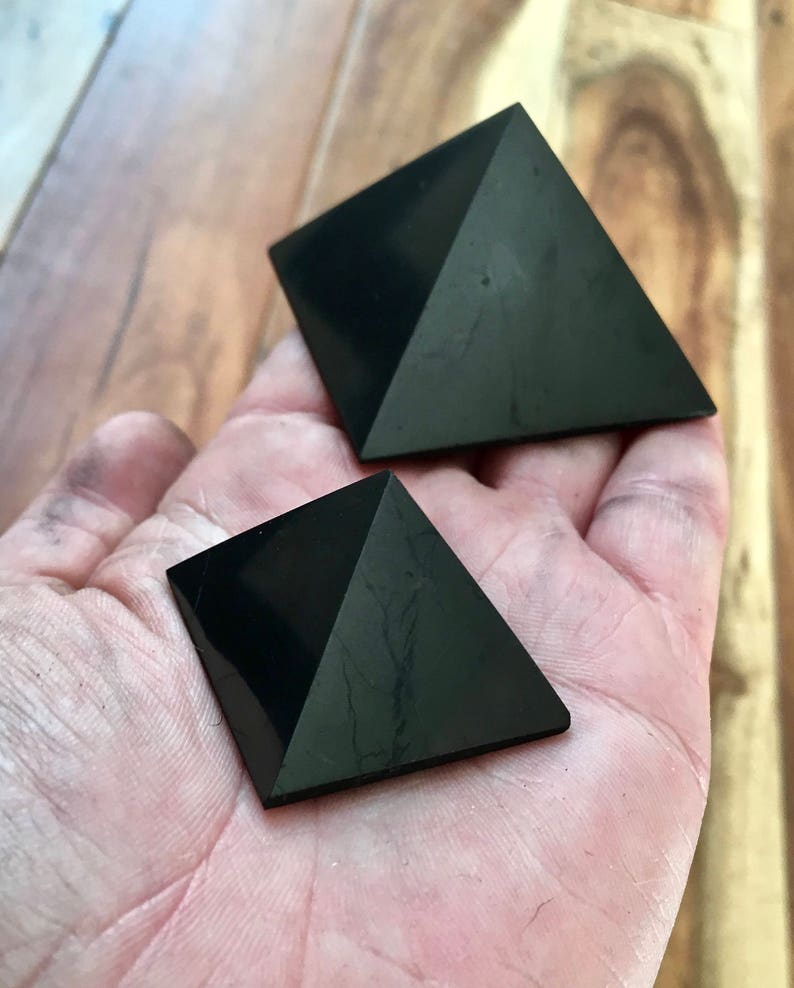 Shungite Pyramid 4 Sizes Available Shungite for EMF Protection Shungite Pyramid from Karelia, Russia image 3