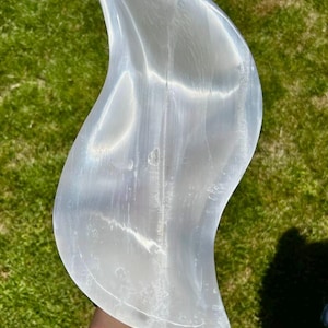 Große Selenit Schale - Satin Spar Selenit Becken - Selenit Kristall Ladeschale - Polierte Selenit Kristallschale - Kristalldekor - 7