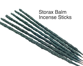 Incienso de bálsamo de estoraque (6) - Incienso artesanal en barra - Resina de bálsamo de estoraque - Purificación de humo - Aromaterapia con estoraque