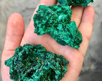 Raw Malachite Stone - Velvet Malachite Crystal - Rough Malachite Cluster - Natural Malachite - Silky Malachite Specimen - Malachite Cluster