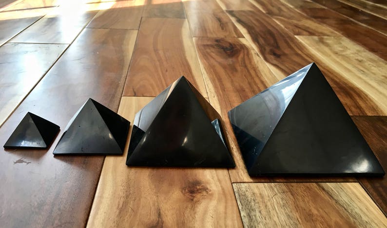 Shungite Pyramid 4 Sizes Available Shungite for EMF Protection Shungite Pyramid from Karelia, Russia image 5