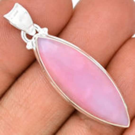 Natural Amazing Pink Opal Gemstone Handcrafted Pendant Oval,Opaque Stone Boho Pendant 925-Antique Silver Pendant Christmas Etsy Cyber-2018