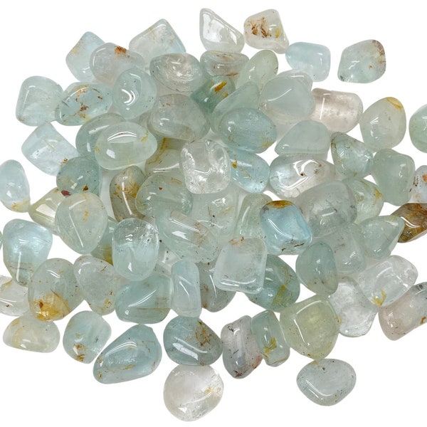 Blue Topaz Tumbled - Grade AB - Multiple Sizes Available - Tumble Blue Topaz Crystal - Polished Blue Topaz  - Milky Blue Topaz Gemstone