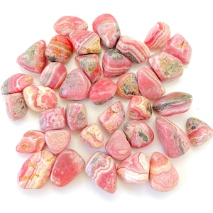 Rhodochrosiet getrommeld kristal - (0,5"- 1,5") - AA-graad - getrommelde rhodochrosietsteen - roze rhodochrosiet edelsteen - hartgenezer kristal