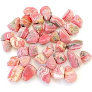 Rhodochrosite Tumbled Crystal - (0.5" - 1.5") - Grade AA - Tumbled Rhodochrosite Stone - Pink Rhodochrosite Gemstone - Heart Healer Crystal