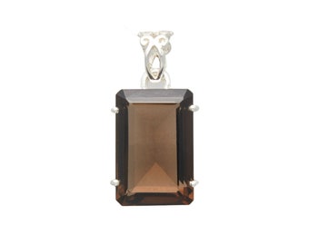 Raw Smoky Quartz Pendant Sterling Silver - raw smoky quartz crystal pendant - raw Smoky Quartz Stone pendant - smoky quartz crystal 1418