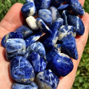 Sodalite Tumbled Stone - Multiple Sizes Available - Tumbled Sodalite Crystal - Polished Sodalite Gemstone - Blue Healing Crystal and Stone