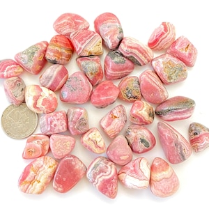 Rhodochrosite Tumbled Crystal 0.5 1.5 Grade AA Tumbled Rhodochrosite Stone Pink Rhodochrosite Gemstone Heart Healer Crystal image 3