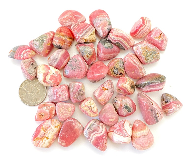 Rhodochrosite Tumbled Crystal 0.5 1.5 Grade AA Tumbled Rhodochrosite Stone Pink Rhodochrosite Gemstone Heart Healer Crystal image 3