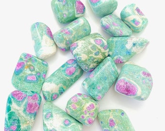 Ruby in Fuchsite Tumbled Stone - Multiple Sizes Available - Tumbled Ruby in Fuchsite Crystal - Green and Pink Polished Ruby in Fuchsite