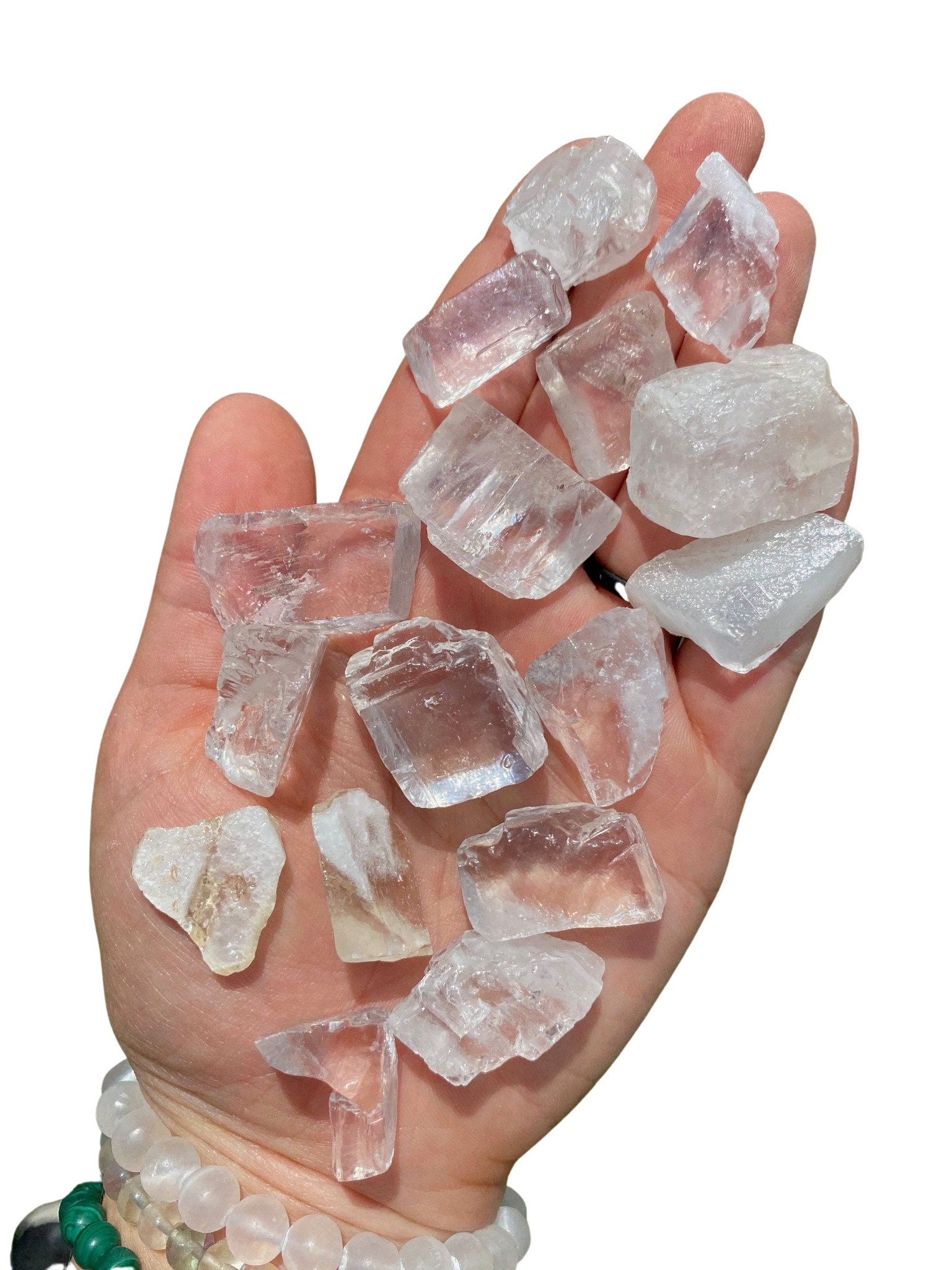 Clear Calcite Rough Tumbled Stone Ice