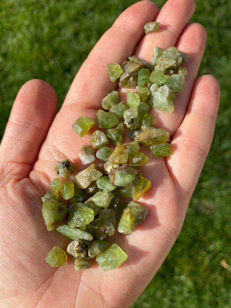 Raw Peridot 1 55 gram stones Rough Peridot Crystal Peridot Stone Healing Crystals & Stones Olivine or Chrysolite Peridot Chunk image 7