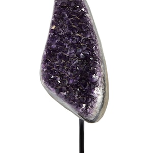 Raw Amethyst Cluster with Metal Stand - Large Amethyst Crystal Cluster - One of a Kind Amethyst Geode - Unique Amethyst Geode on a Stand 41