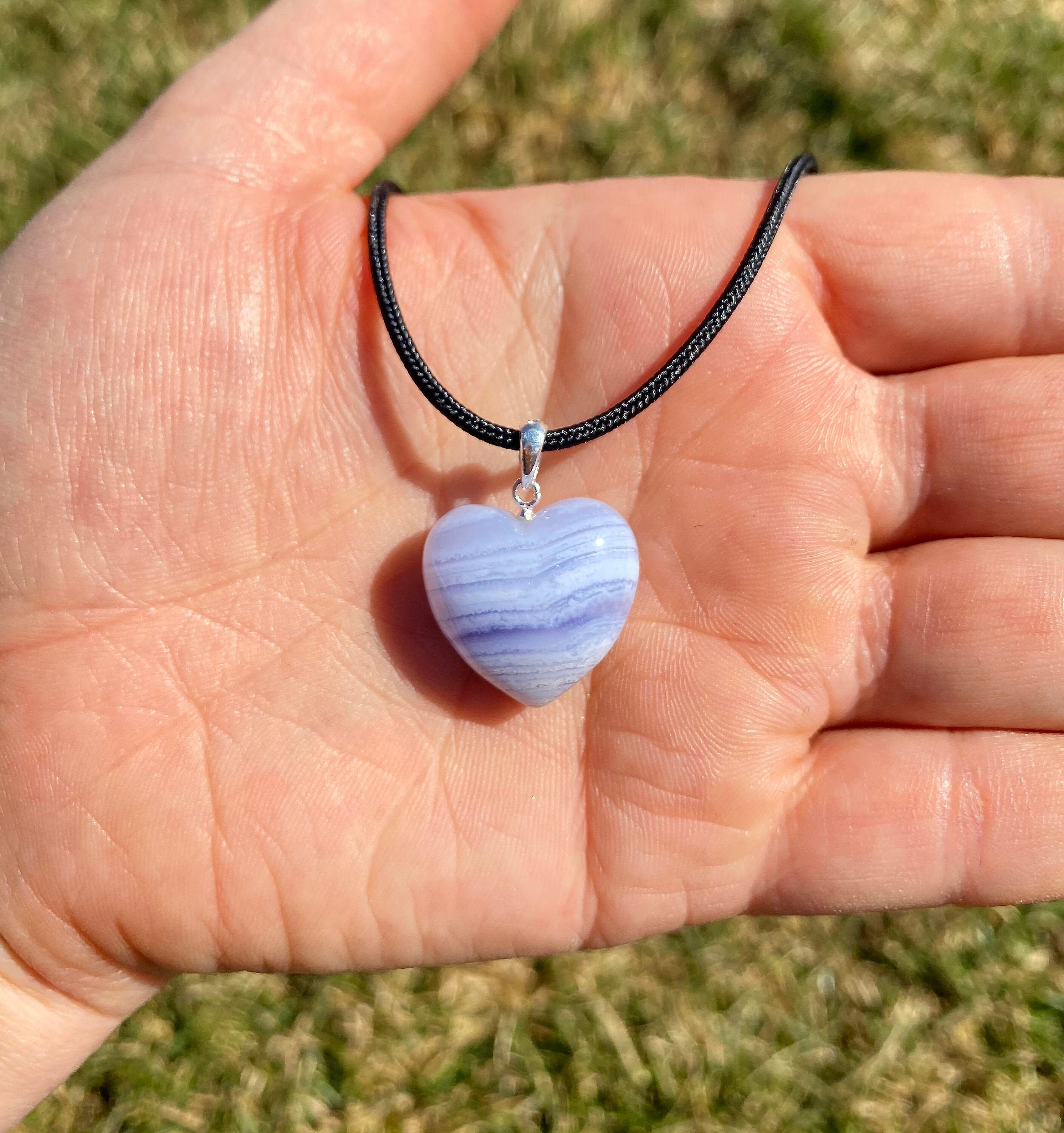 Blue lace agate heart deals