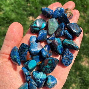 Shattuckite Tumbled Stone Grade A Shattuckite Multiple Sizes Available Shattuckite Tumbled Crystal Polished Blue Gemstone image 4