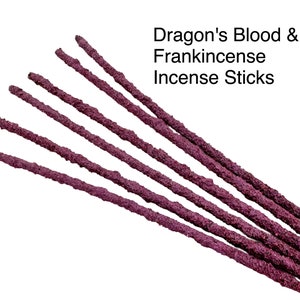 Dragon's Blood & Frankincense Incense Sticks (6) - Natural Resin Incense Sticks - Frankincense  and Dragon's Blood Resin - Handmade Incense