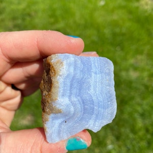 Raw Blue Lace Agate Stone Rough Blue Lace Agate Healing Crystals and Stones Raw Blue Lace Agate Slab Raw Agate Stone Blue Agate image 5