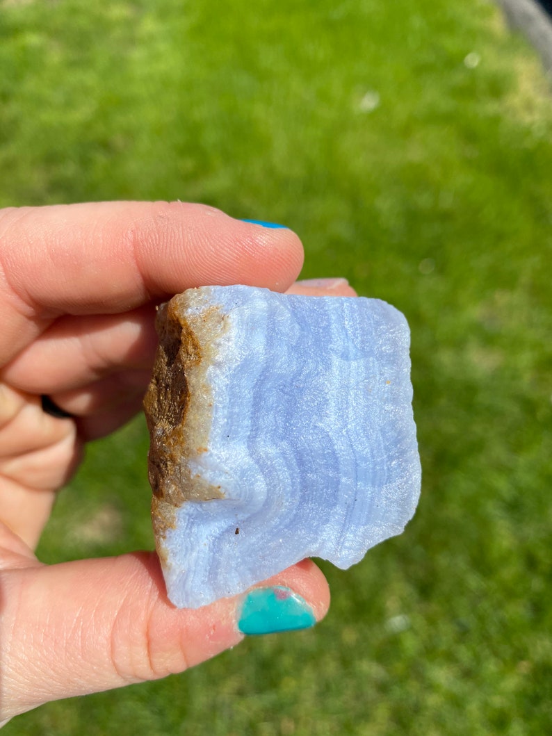 Raw Blue Lace Agate Stone Rough Blue Lace Agate Healing Crystals and Stones Raw Blue Lace Agate Slab Raw Agate Stone Blue Agate image 5