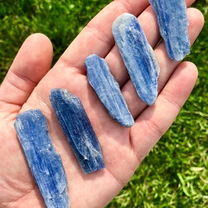 Cianita azul (1" - 7") - Piedra de cianita azul cruda - Cristal de cianita azul - Cianita azul grande - Hoja de cianita azul áspera - Hoja de cianita cruda