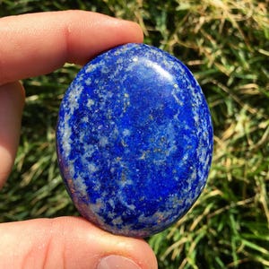 Lapis Lazuli Stone Lapis Lazuli Palm Stone Grade A Polished Lapis Lazuli Palm Stone Crystal Tumbled Blue Lapis Lazuli Worry Stone image 1