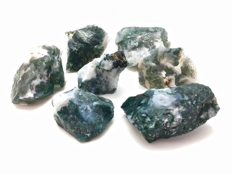 Raw Moss Agate Stone Raw Stones Raw Moss Agate Crystal | Etsy