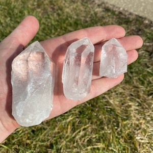 Clear Quartz Crystal Point Grade AB Quartz Raw Quartz Point Crystal Crystal Quartz Genuine Brazilian Quartz Quartz Crystal Point image 9