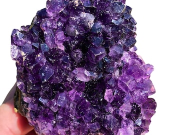 Raw Amethyst Crystal Cluster (1.5" to 6") - Grade A - Amethyst Cluster - Rough Amethyst Geode - High Quality Purple Amethyst - Druze Cluster