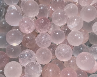 Rose Quartz Crystal Sphere (~0.5" - 1") - Polished Stone Sphere - Heart Chakra Stone - Pink Rose Quartz Crystal - Small Rose Quartz Marble