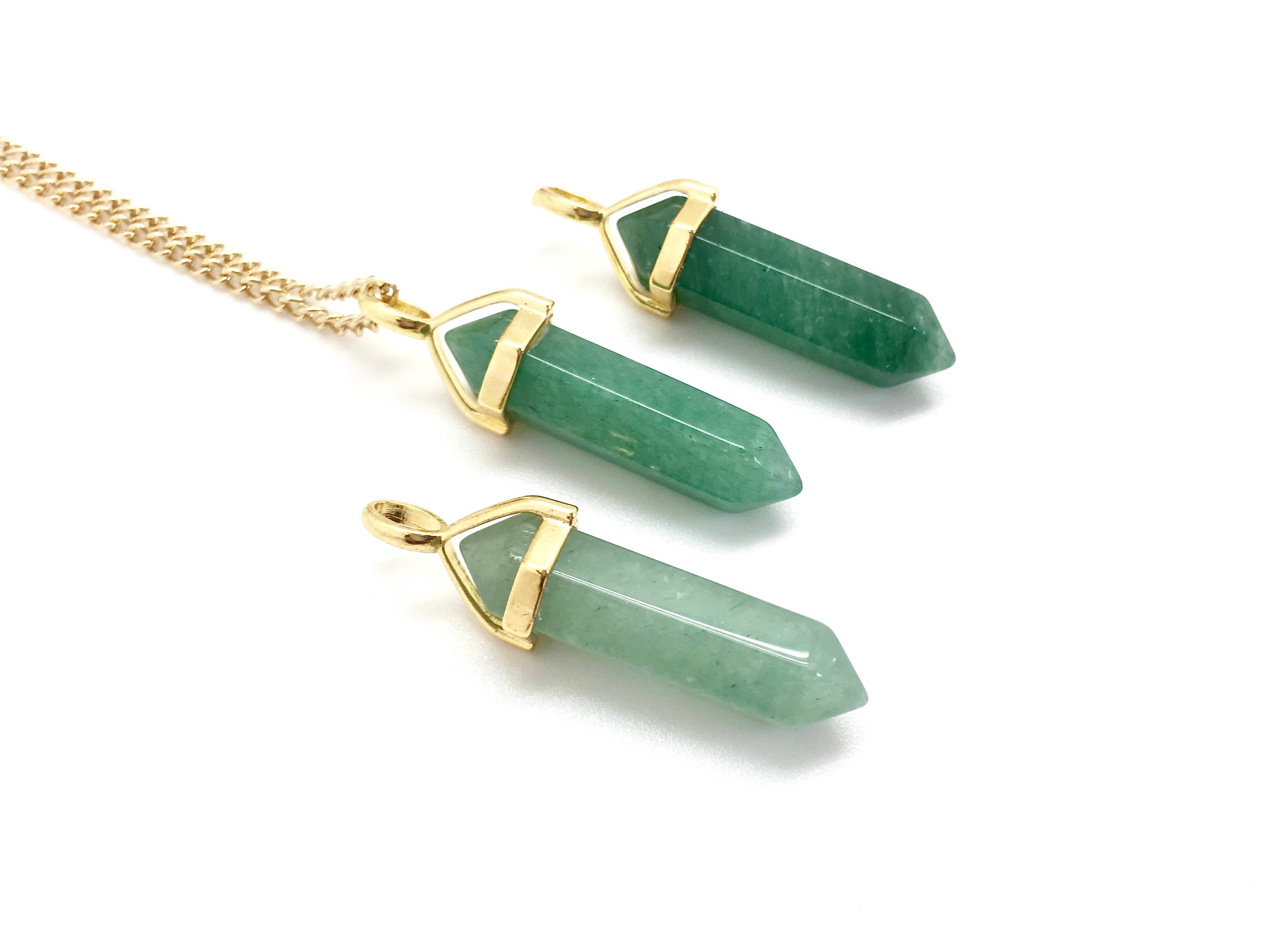 国内で当店のみ PAC - Green Aventurine Jade Pants Chain Green Aventurine Necklace - Polished Aventurine Point