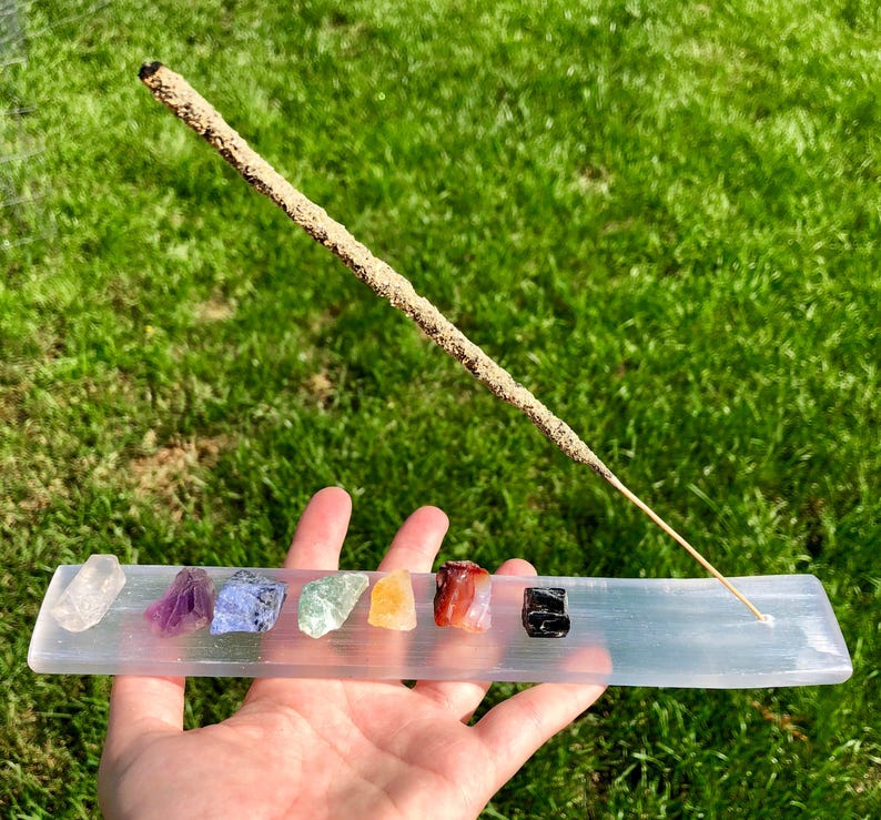 Selenite Incense Holder - Selenite Plate Incense Burner - Selenite Slab - Selenite Crystal Charging Plate - Stick Incense Holder - 15% Off! image 1