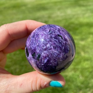 Charoite Stone Sphere (1&quot; - 2&quot;) - Grade AA - Charoite Crystal Sphere - Crystals - Crown Chakra - Polished Charoite Crystal - 10% Off