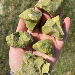 Raw Green Opal Stone (1" - 2") - Rough Green Opal Crystal - Crystals & Stones - Green Opal Raw - Natural Stones - Green Opal Rough image 2