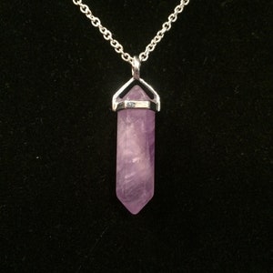 Amethyst Polished Point Necklace - Amethyst Pendant - Healing Crystal Necklace - Crystal Point Pendant - Purple Amethyst Point Pendant