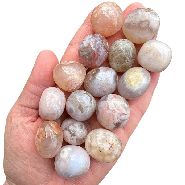 Flower Agate Tumbled Stone - Multiple Sizes Available - Tumbled Flower Agate Crystal - Polished Flower Agate Stone - Flower Agate Gemstone