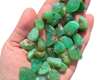 Chrysoprase Tumbled Stone - Grade AAA - Multiple Sizes Available - Tumbled Chrysoprase Crystal - Polished Green Chrysoprase Gemstone