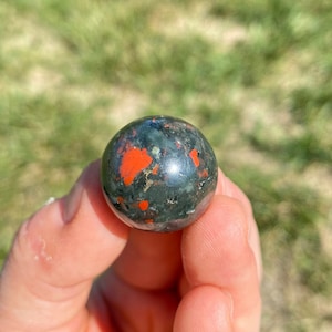 Bloodstone Sphere - Bloodstone Crystal - Tumbled Bloodstone - Crystals - Polished - Root Chakra Crystal - Bloodstone Crystal Ball