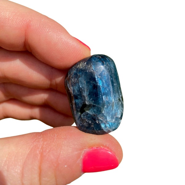 Blue Green Kyanite Tumbled Stone - Multiple Sizes Available - Tumbled Green Blue Kyanite Crystal - Polished Blue Green kyanite Gemstone