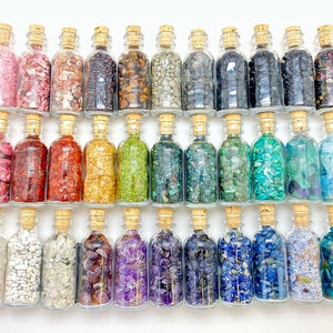 Gemstone Crystal Bottle (70 Stone Types Available!) - Stone Bottle Set - Gemstone Chips - Crystal Gemstone Bottle - Gemstone Crystal Chips