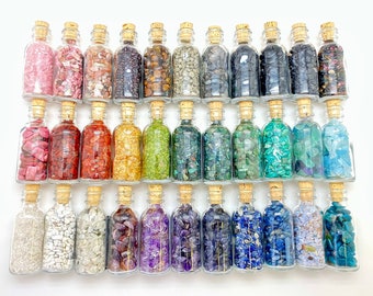 Gemstone Crystal Bottle (70 Stone Types Available!) - Stone Bottle Set - Gemstone Chips - Crystal Gemstone Bottle - Gemstone Crystal Chips