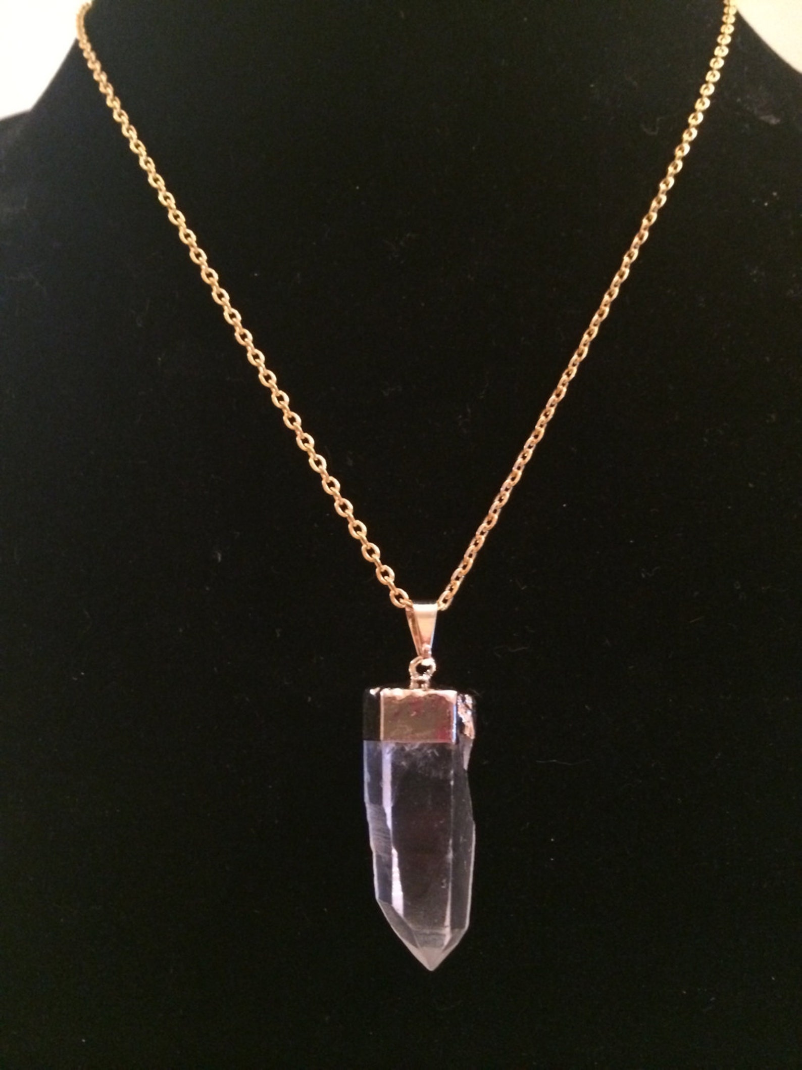 Quartz Necklace Raw Quartz Necklace Healing Crystal Etsy