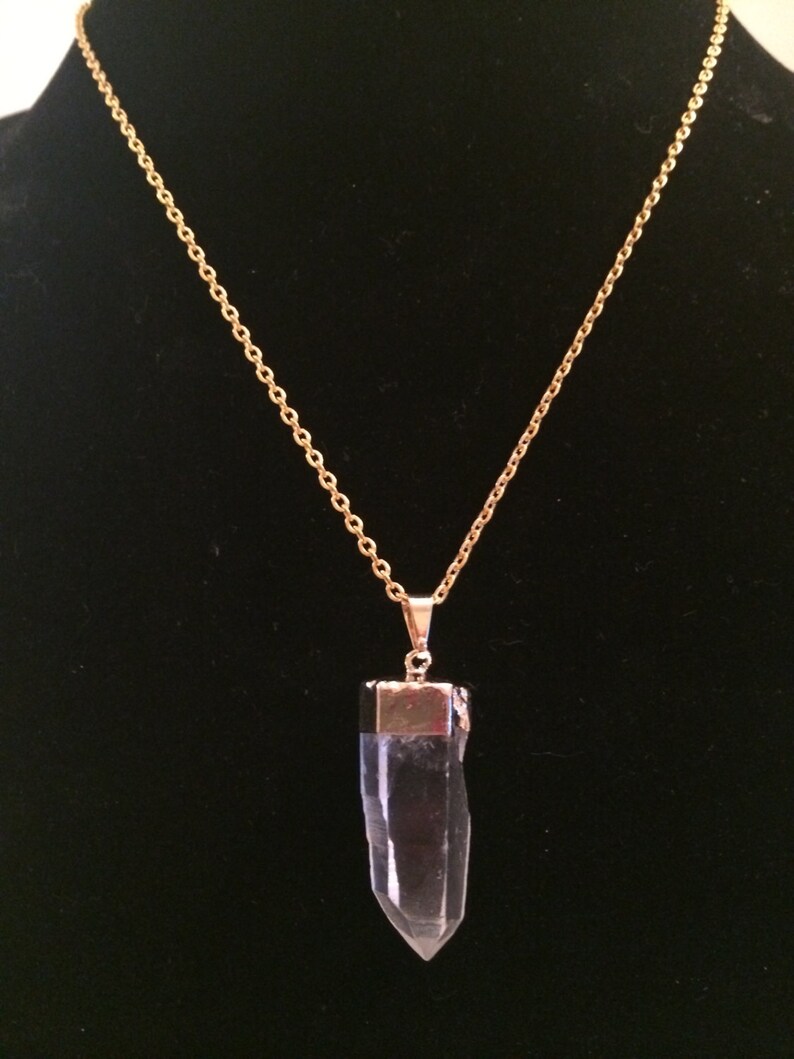 Quartz Necklace Raw Quartz Necklace Healing Crystal Etsy