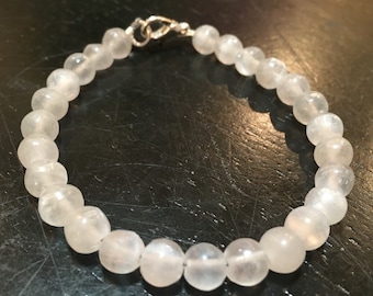 Selenite Bracelet - Crystal Bracelet - Satin Spar Selenite Jewelry - Cleansing Energy Crystal Bracelet - Genuine Selenite Gemstone