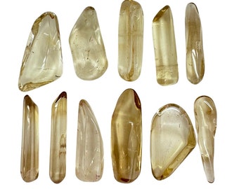 Natural Citrine Crystal Tumbled Crystal Points - A Grade - Multiple Sizes Available - Tumbled Natural Citrine Stone Point - Yellow Crystals