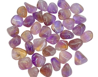 Ametrine Tumbled Crystal - Grade A - Tumbled Ametrine Stone -  Polished Ametrine Gemstone - Amethyst and Citrine - Purple Crystal