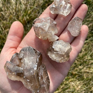 Raw Smoky Elestial Quartz Crystal Elestial Quartz Cluster Raw Smoky Quartz Stone Smoky Quartz Crystal Points Smoky Elestial Cluster image 1